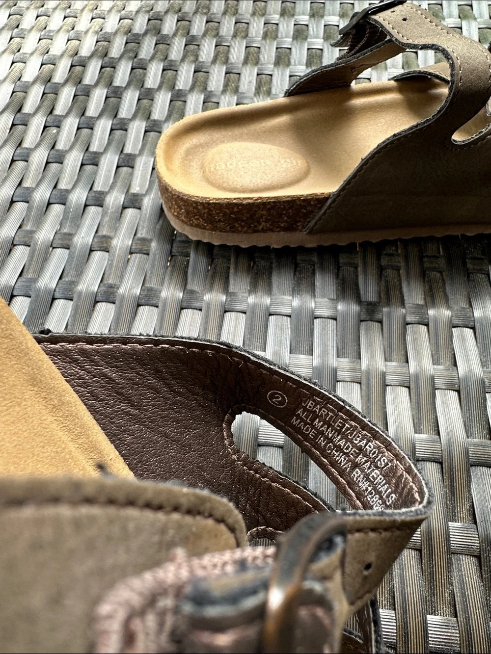 Madden Girl Brown Strappy Buckle Slide Sandals
